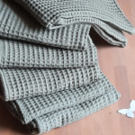 sur mesure, essuie main nid d'abeille amande absorbant vintage Couture Cécile Créations