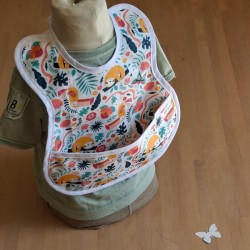 Bavoir  6-12 mois "Toucans et Paresseux"