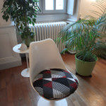 Tissu graphique pour restaurer la housse de coussin sur mesure Couture Cécile Créations